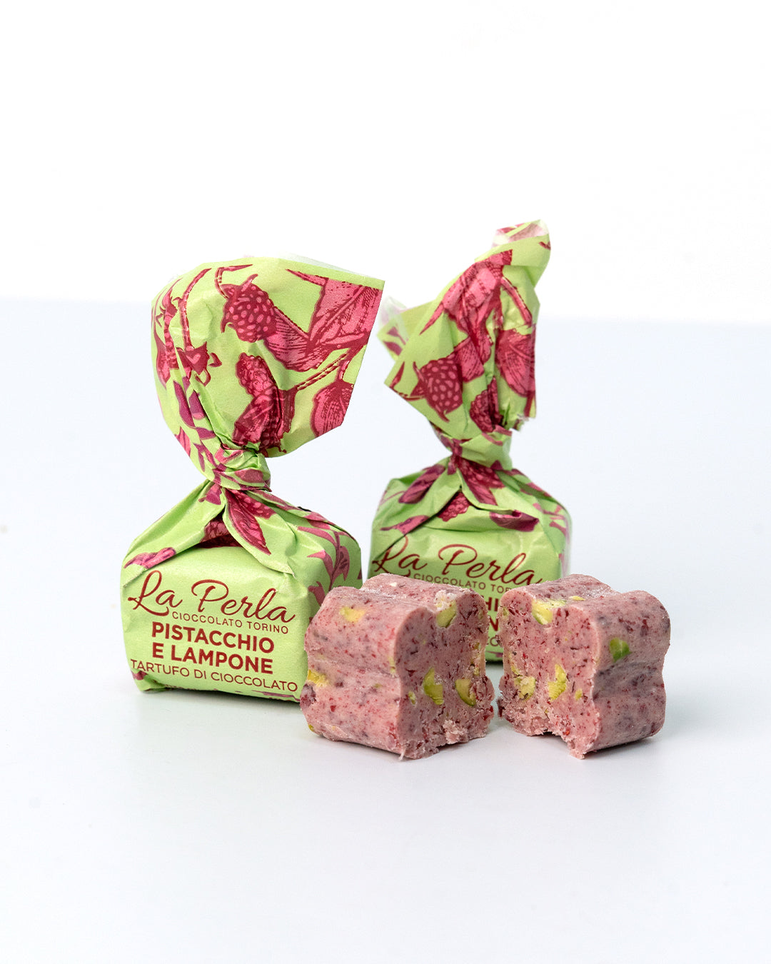 La Perla Pistacchio e Lampone White Chocolate Truffle with Whole Pistachios & Raspberry