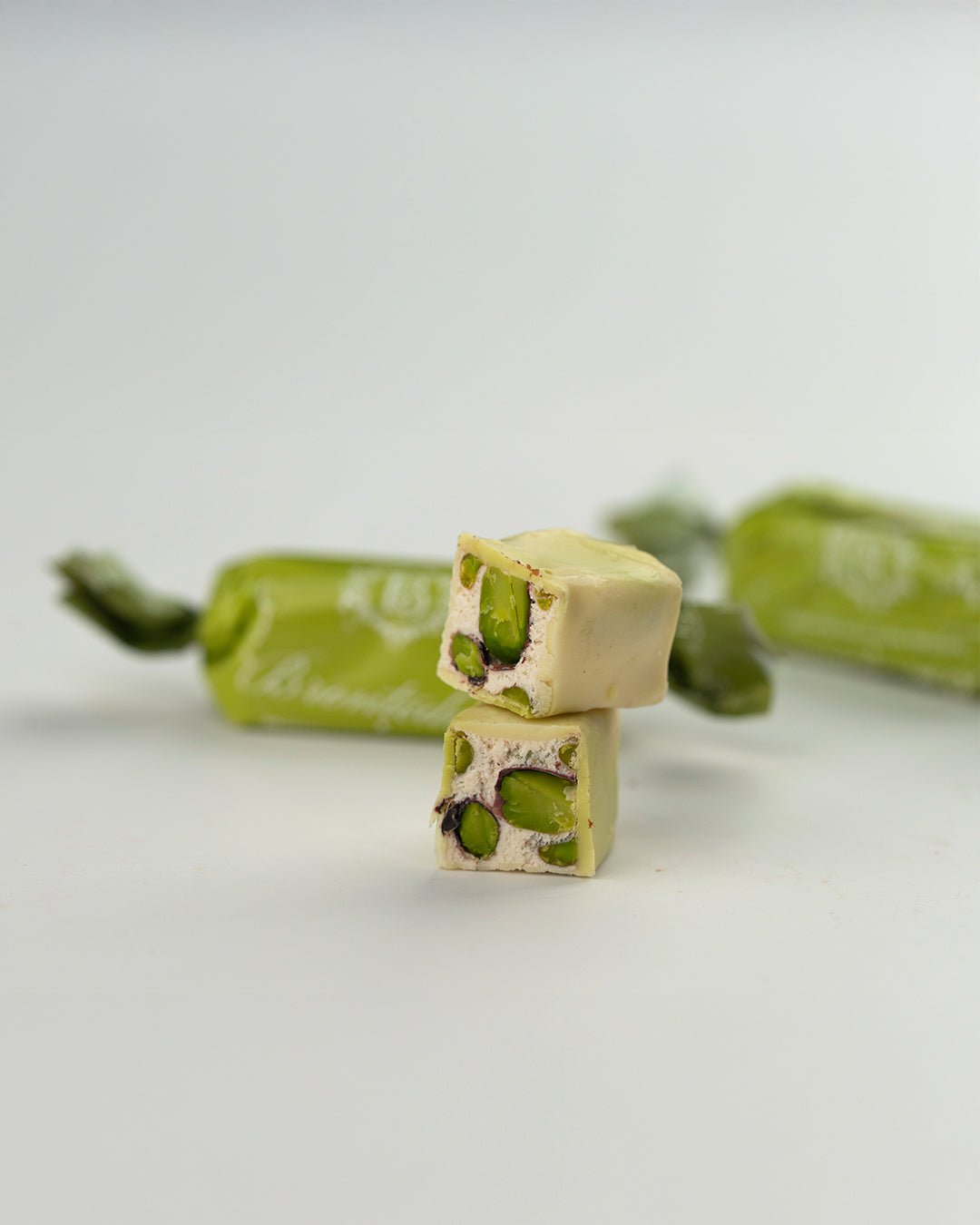 Italian Chocolate Coated Pistachio Flavored Nougat